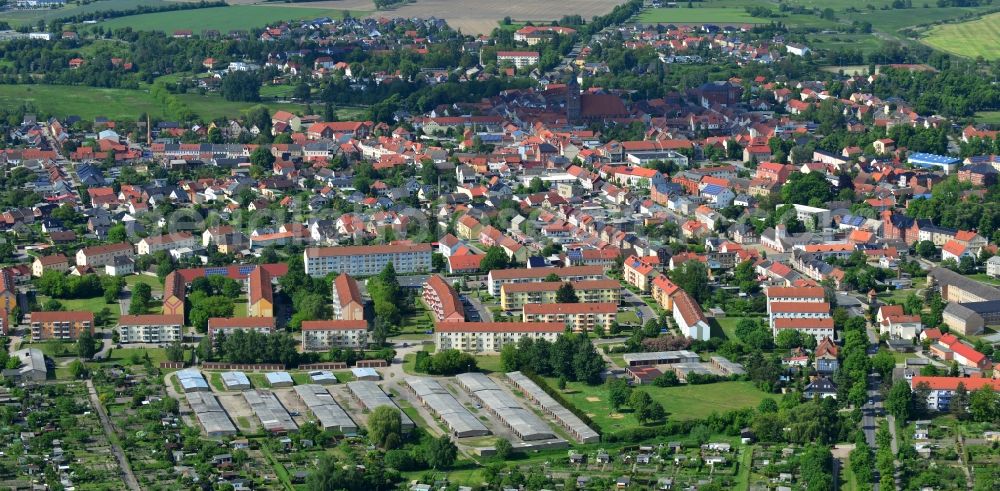 Aerial image Osterburg - City center, Old Town and downtown Osterburg in Saxony-Anhalt