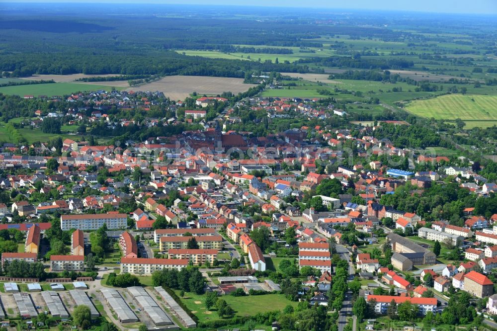 Aerial photograph Osterburg - City center, Old Town and downtown Osterburg in Saxony-Anhalt