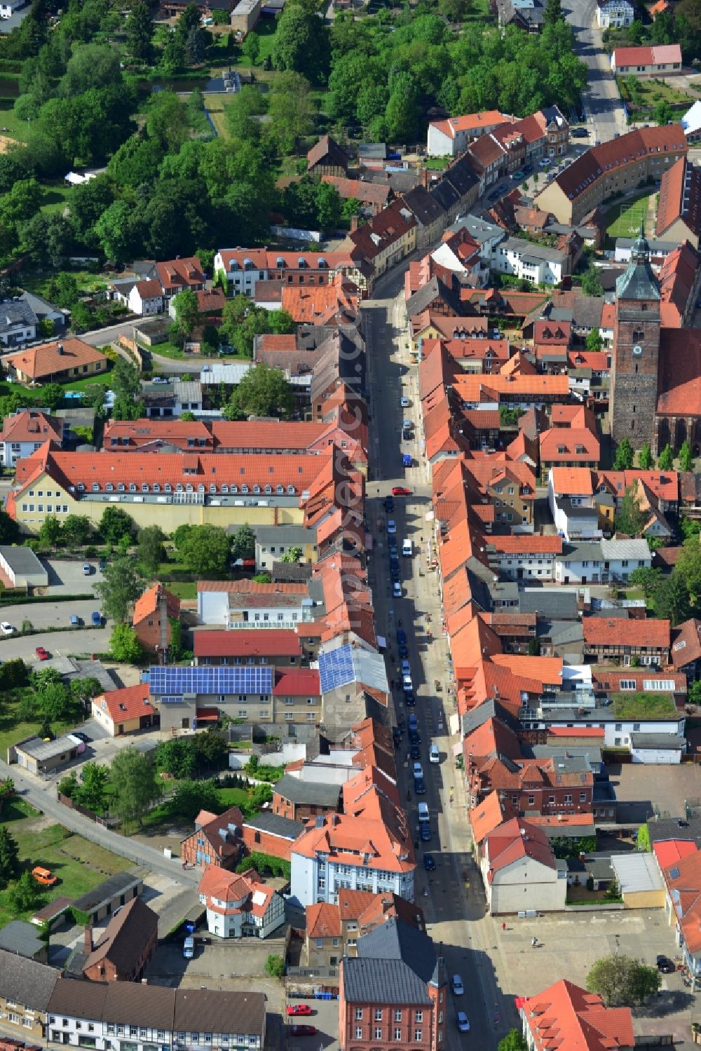 Osterburg from above - City center, Old Town and downtown Osterburg in Saxony-Anhalt