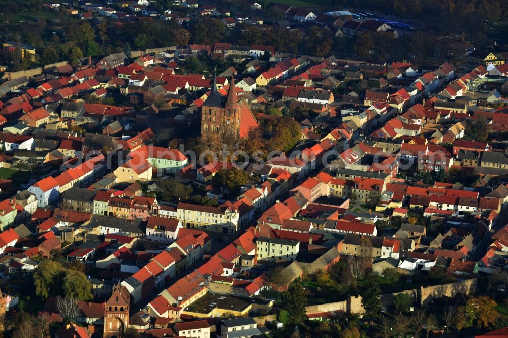 Aerial image Gransee - City center and old town of Gransee in the state of Brandenburg