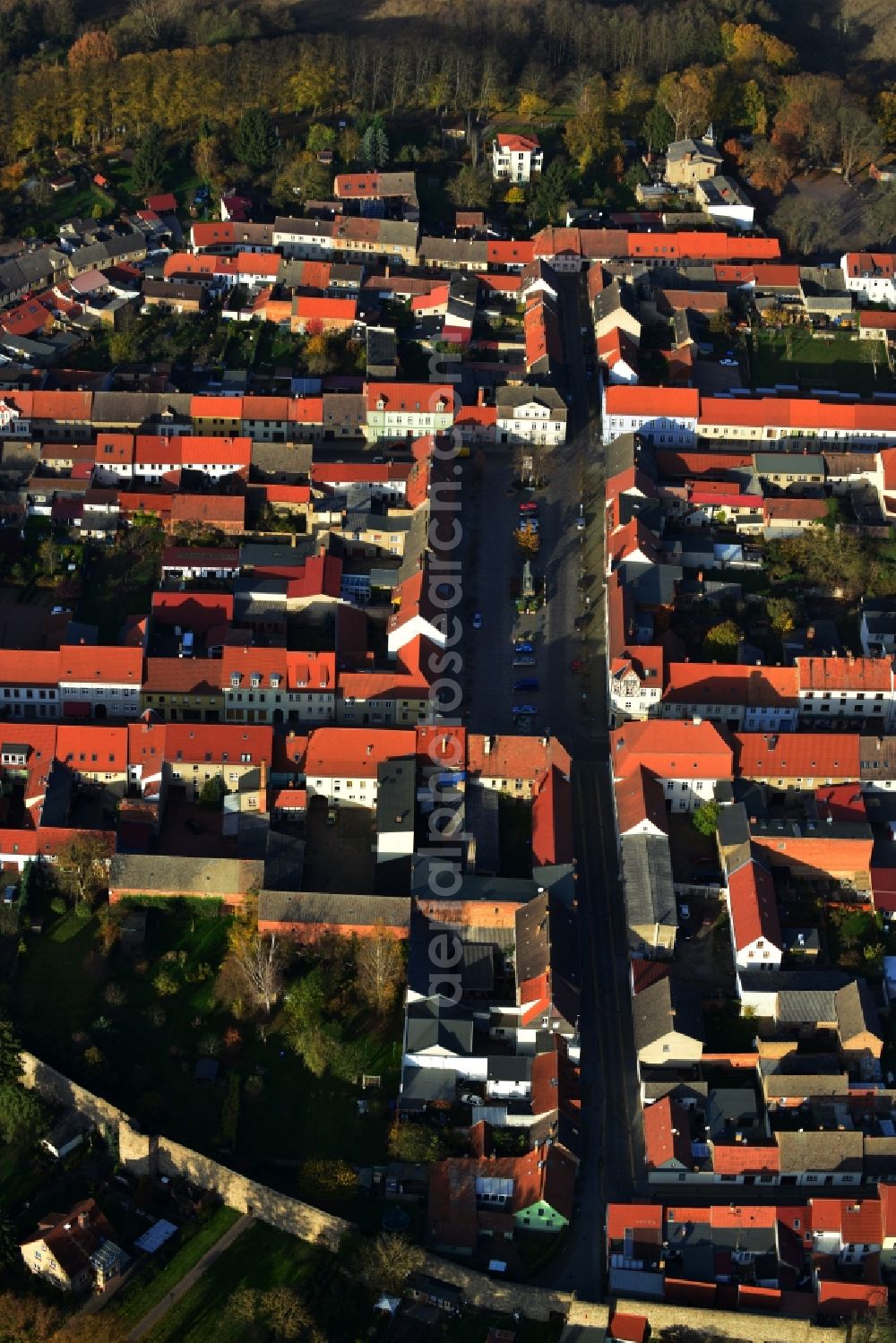 Aerial photograph Gransee - City center and old town of Gransee in the state of Brandenburg