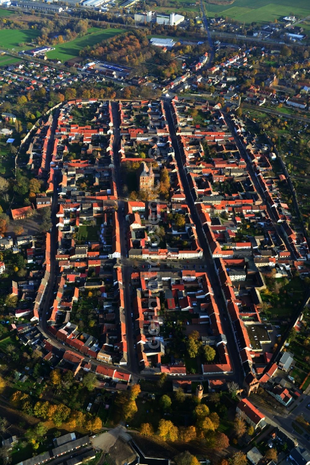 Aerial photograph Gransee - City center and old town of Gransee in the state of Brandenburg