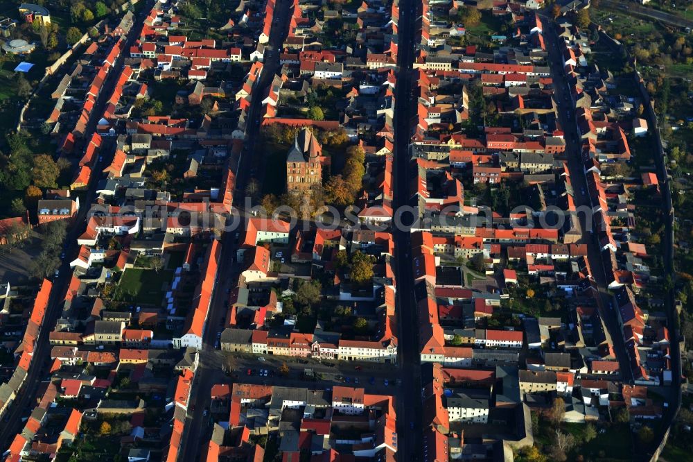 Gransee from the bird's eye view: City center and old town of Gransee in the state of Brandenburg