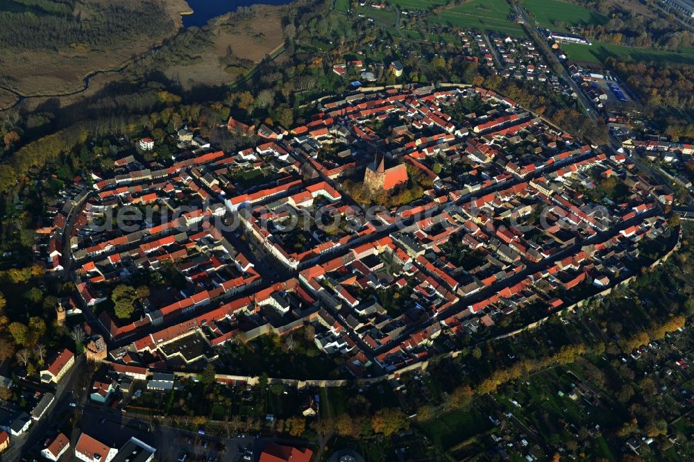 Aerial photograph Gransee - City center and old town of Gransee in the state of Brandenburg