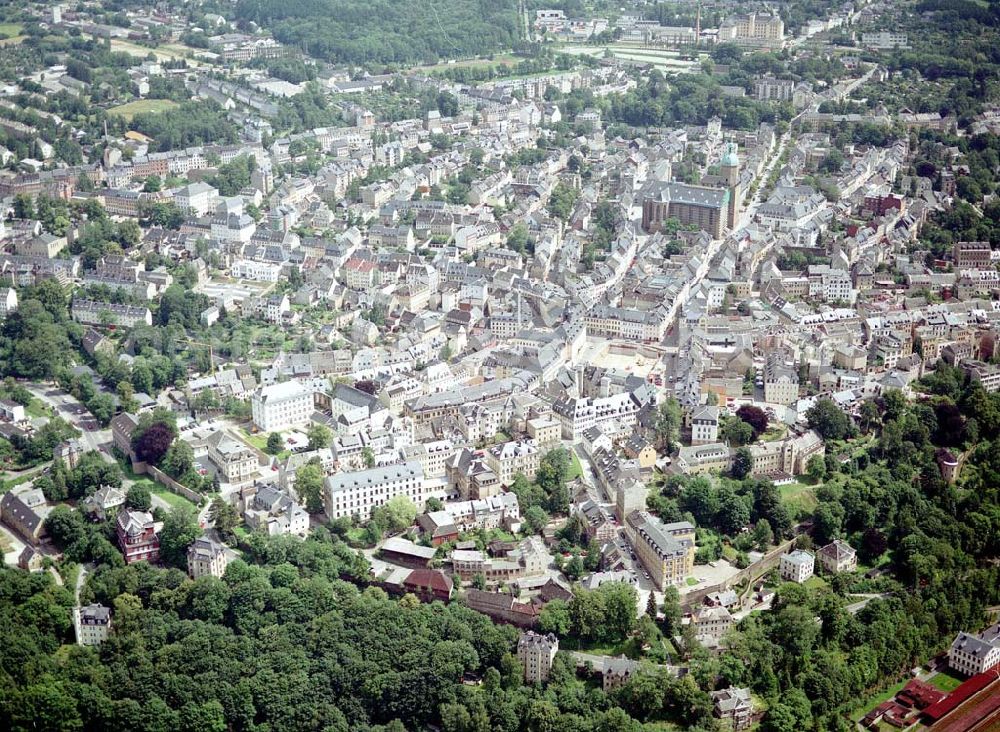 Aerial image Annaberg - Stadtzentrum von Annaberg / Thüringen.