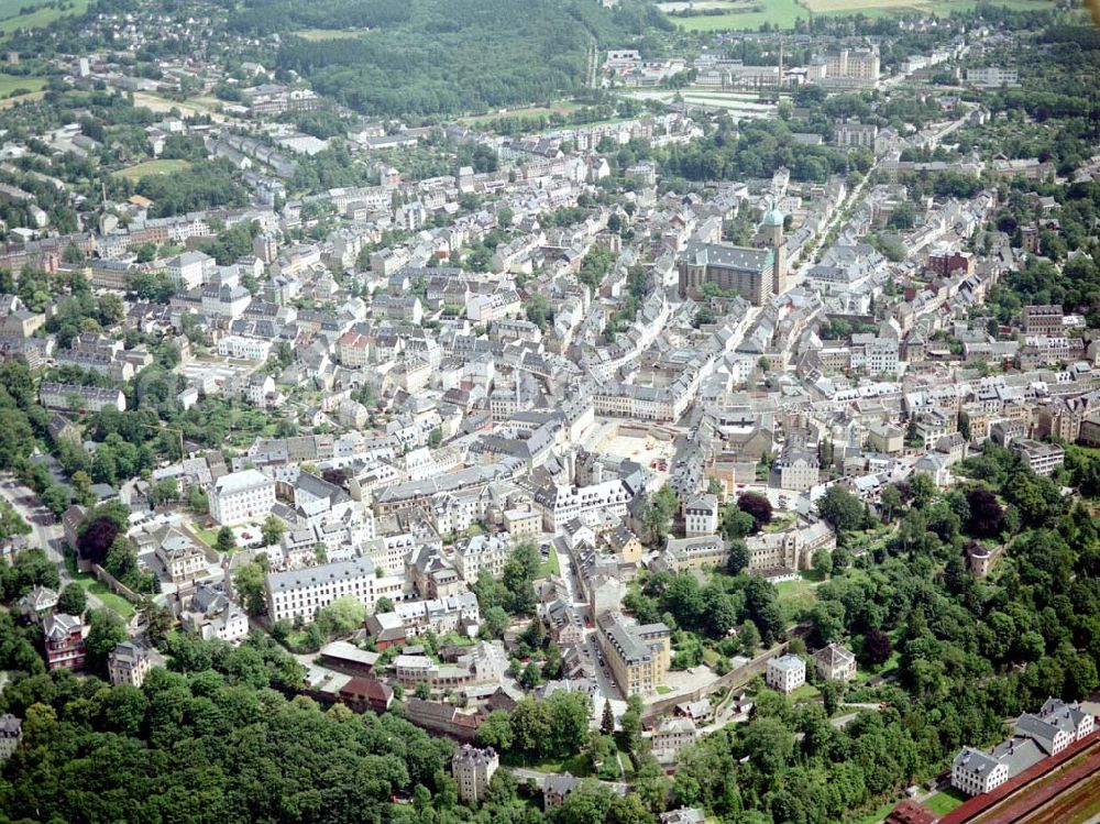 Aerial photograph Annaberg - Stadtzentrum von Annaberg / Thüringen.