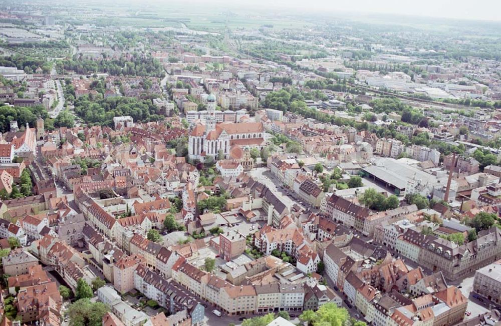 Aerial image Augsburg / Bayern - Stadtzentrum Augsburg in Bayern 24.05.03