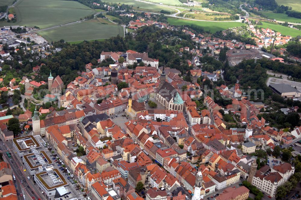 Aerial photograph Bautzen - Stadtzentrum von Bautzen