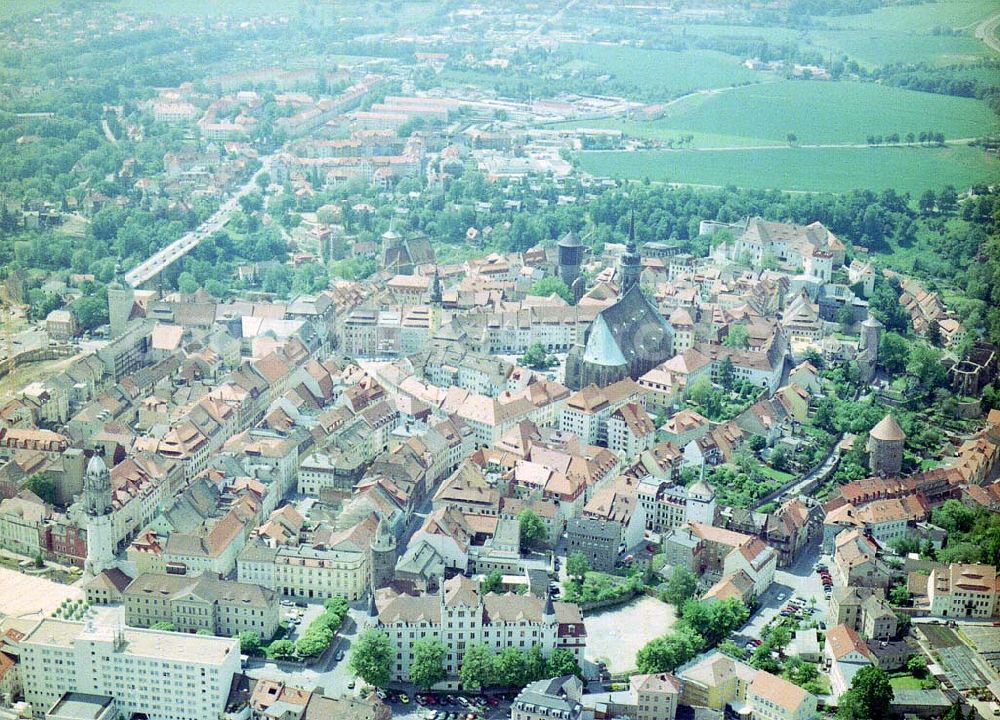 Aerial photograph Bautzen / Sachsen - Stadtzentrum in Bautzen / Sachs.