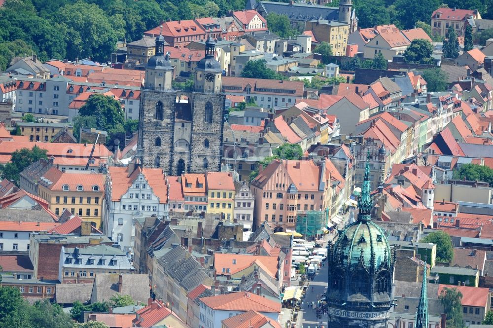 Wittenberg from above - City center in the city of Wittenberg in Saxony-Anhalt