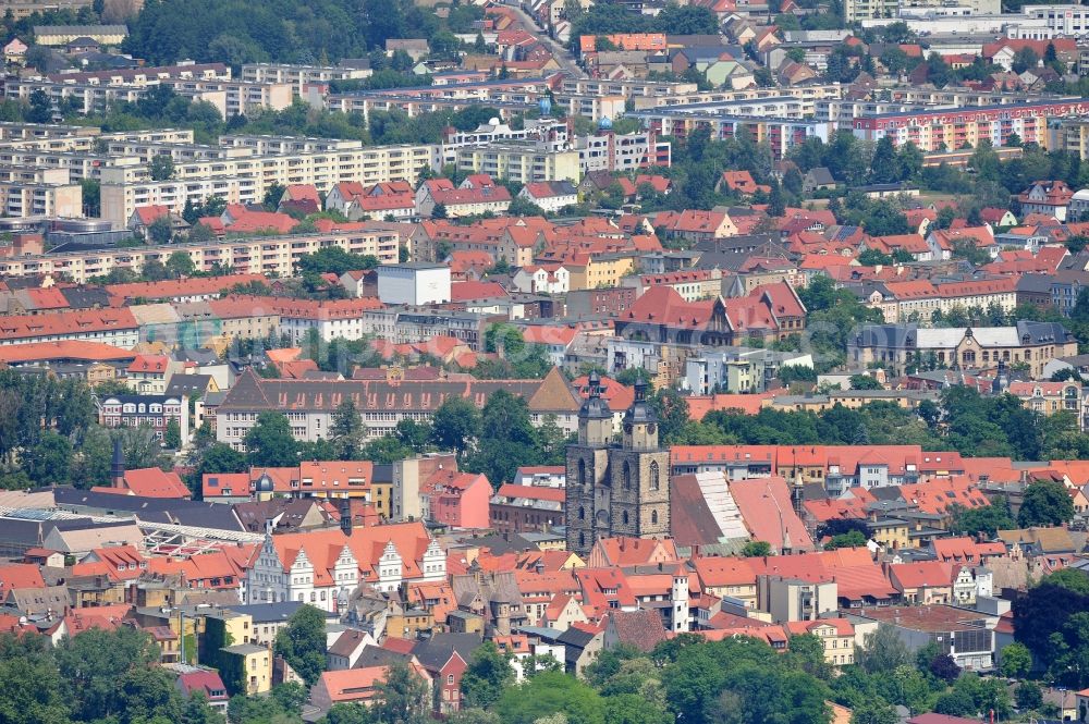 Wittenberg from above - City center in the city of Wittenberg in Saxony-Anhalt