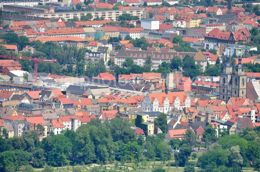 Wittenberg from the bird's eye view: City center in the city of Wittenberg in Saxony-Anhalt