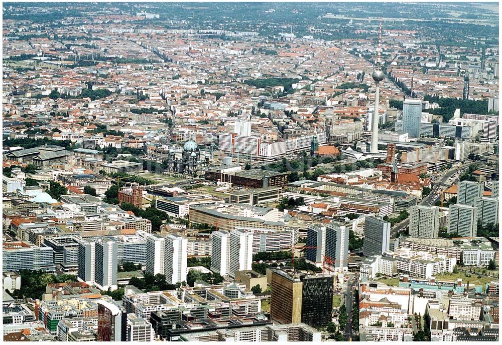 Aerial photograph Berlin - Stadtzentrum von Berlin - Mitte mit dem Berliner Fernsehturm