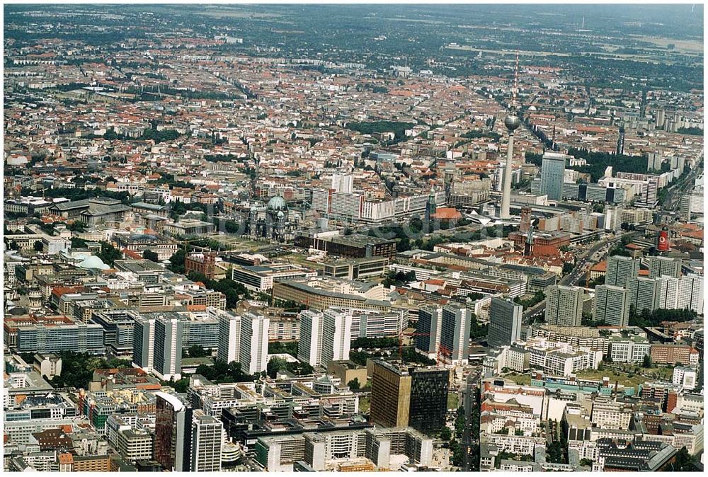 Aerial image Berlin - Stadtzentrum von Berlin - Mitte mit dem Berliner Fernsehturm