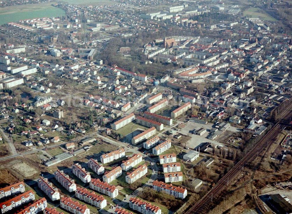 Bernau from above - Stadtzentrum von Bernau bei Berlin.