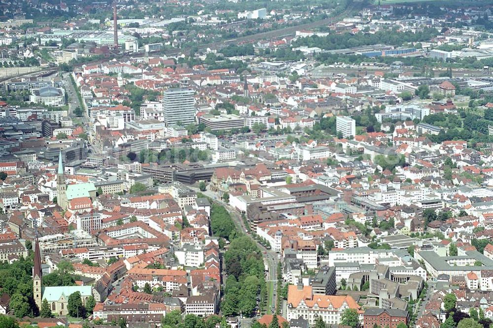 Aerial photograph Bielefeld / NRW - Stadtzentrum Bielefeld. Datum: 26.05.03