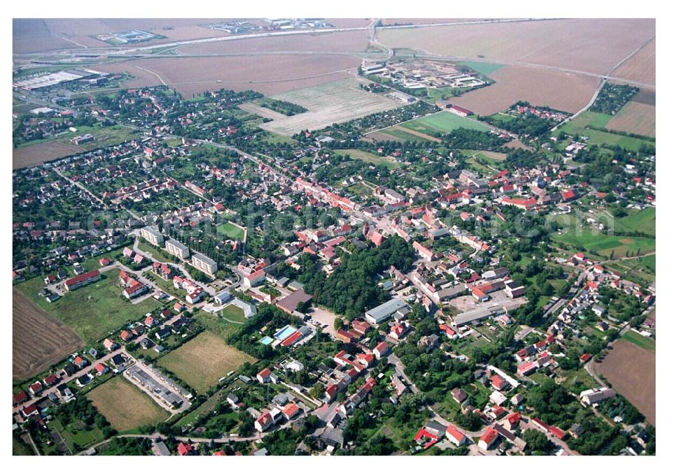 Aerial image Brehna / Sachsen-Anhalt - Stadtzentrum von Brehna