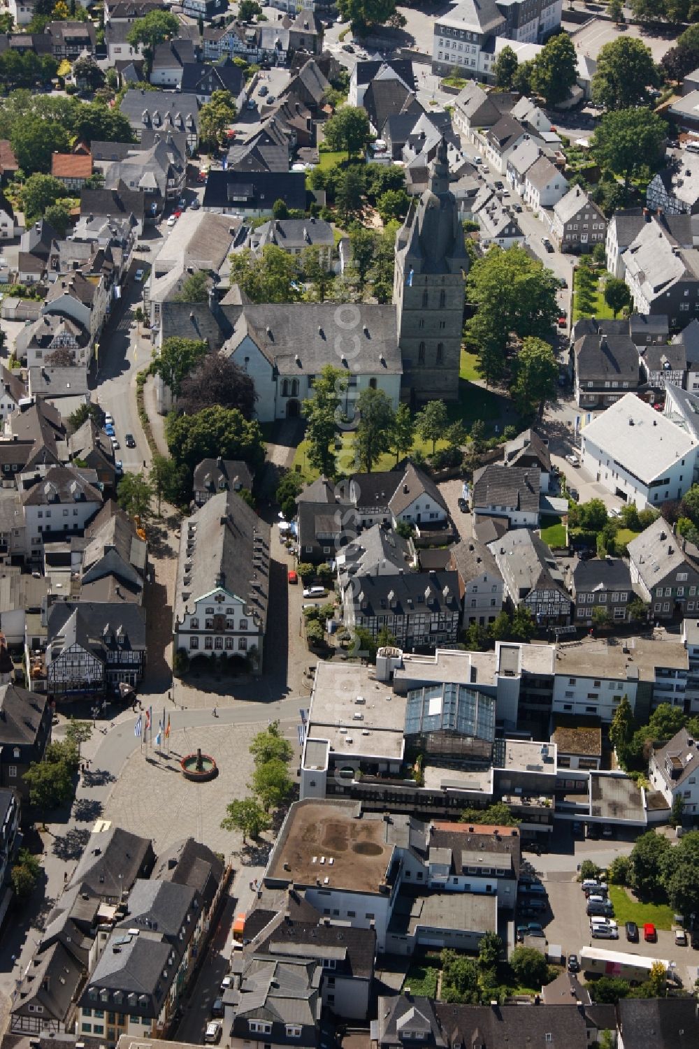 Aerial image Brilon - View of the city center of Brilon in the state North Rhine-Westphalia