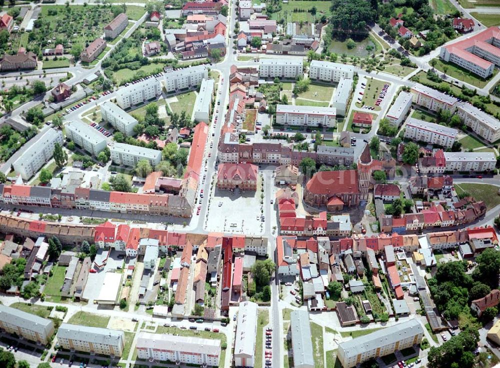 Calau / Brandenburg from above - Stadtzentrum von Calau.