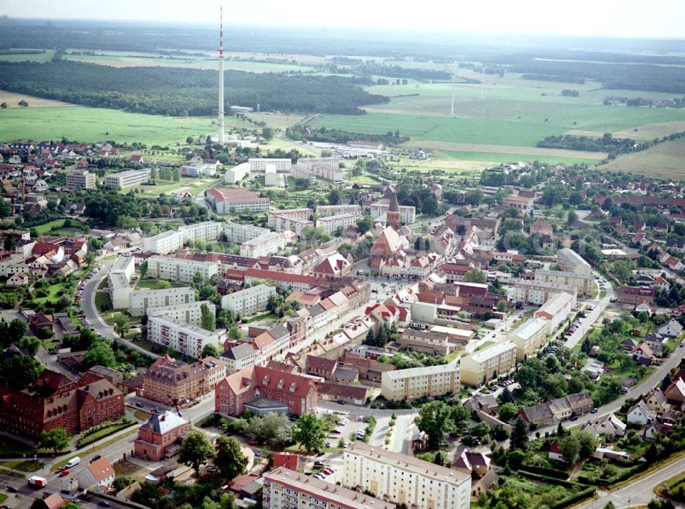 Aerial image Calau - Stadtzentrum von Calau in Brandenburg.