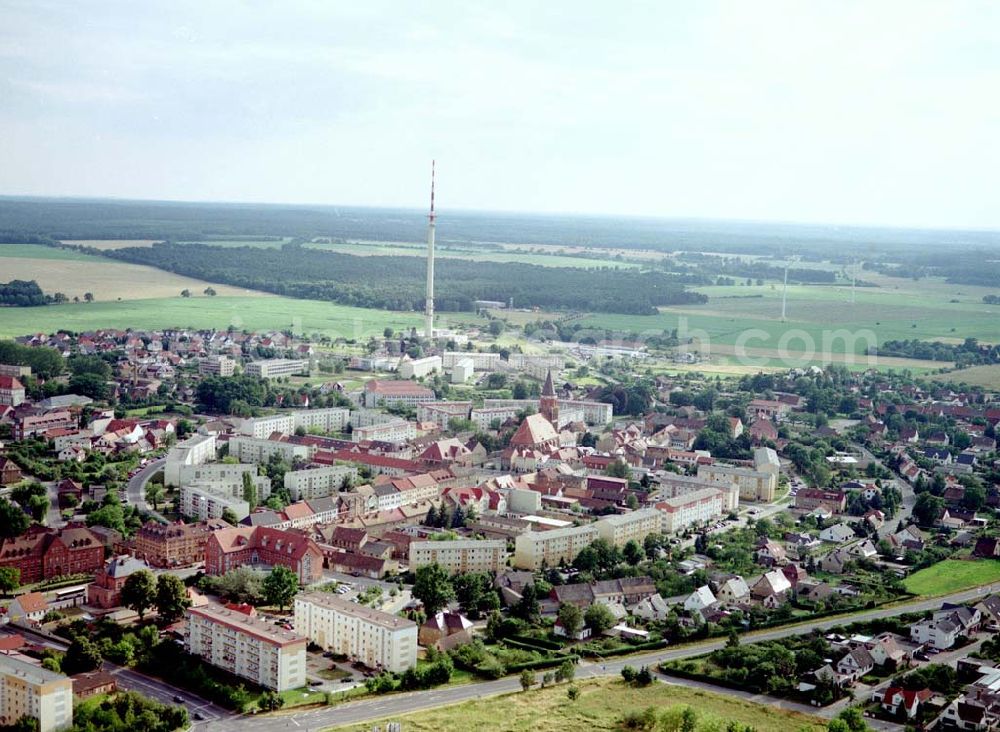 Aerial photograph Calau - Stadtzentrum von Calau in Brandenburg.