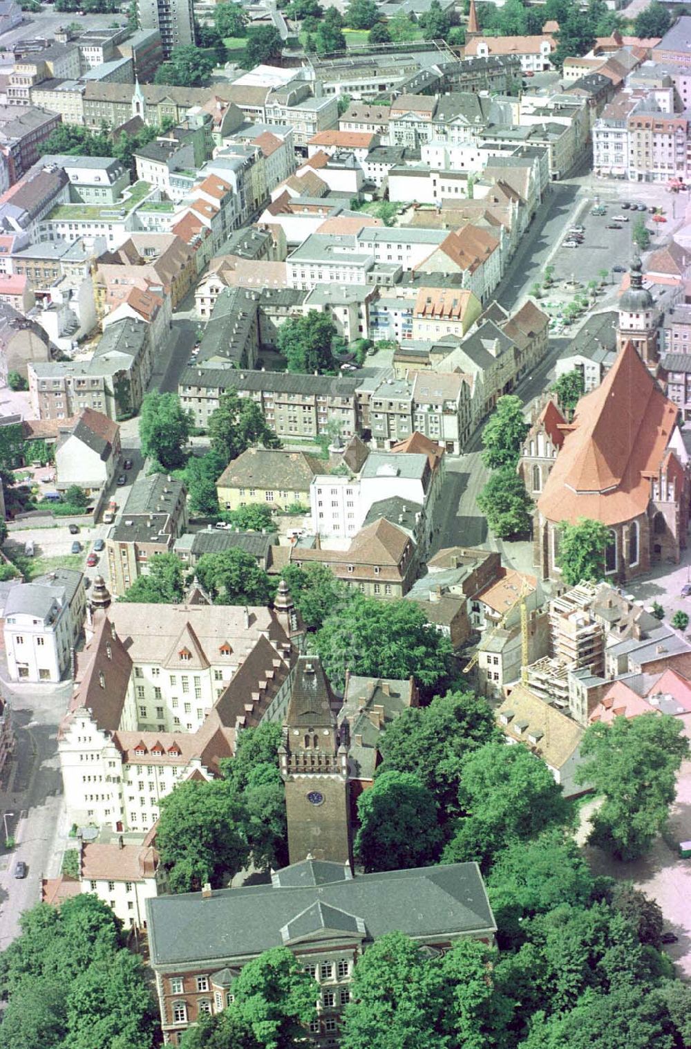 Cottbus / Brandenburg from above - Stadtzentrum Cottbus.