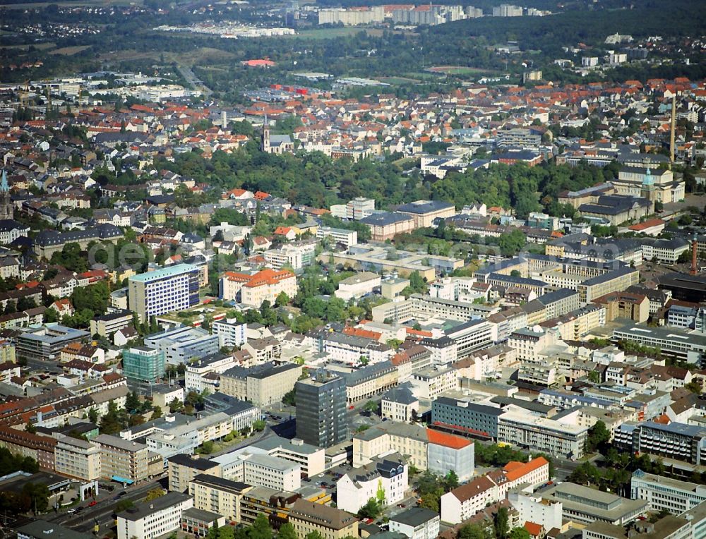 Aerial photograph Darmstadt - City center of Darmstadt in Hesse