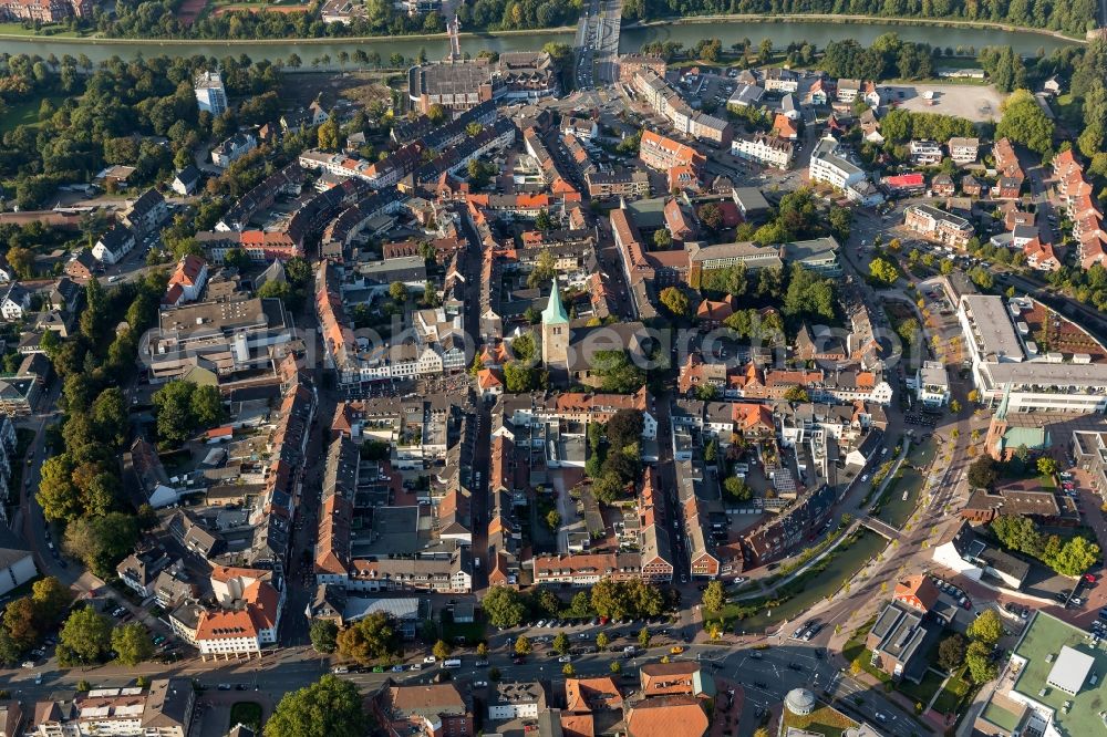 Aerial image Dorsten - View of the town centre of Dorsten in the state of North Rhine-Westphalia