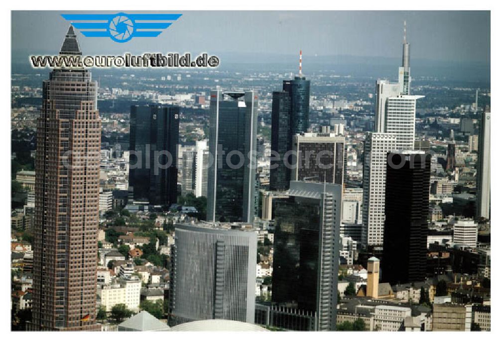 Aerial photograph Frankfurt am Main - Stadtzentrum Frankfurt mit Bankenviertel Frankfurt/Main. (Hessen). 16.Mai 2002