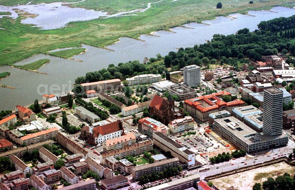 Aerial image Frankfurt / Oder - Stadtzentrum von Frankfurt / Oder.