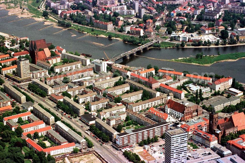 Aerial image Frankfurt / Oder - Stadtzentrum von Frankfurt / Oder.