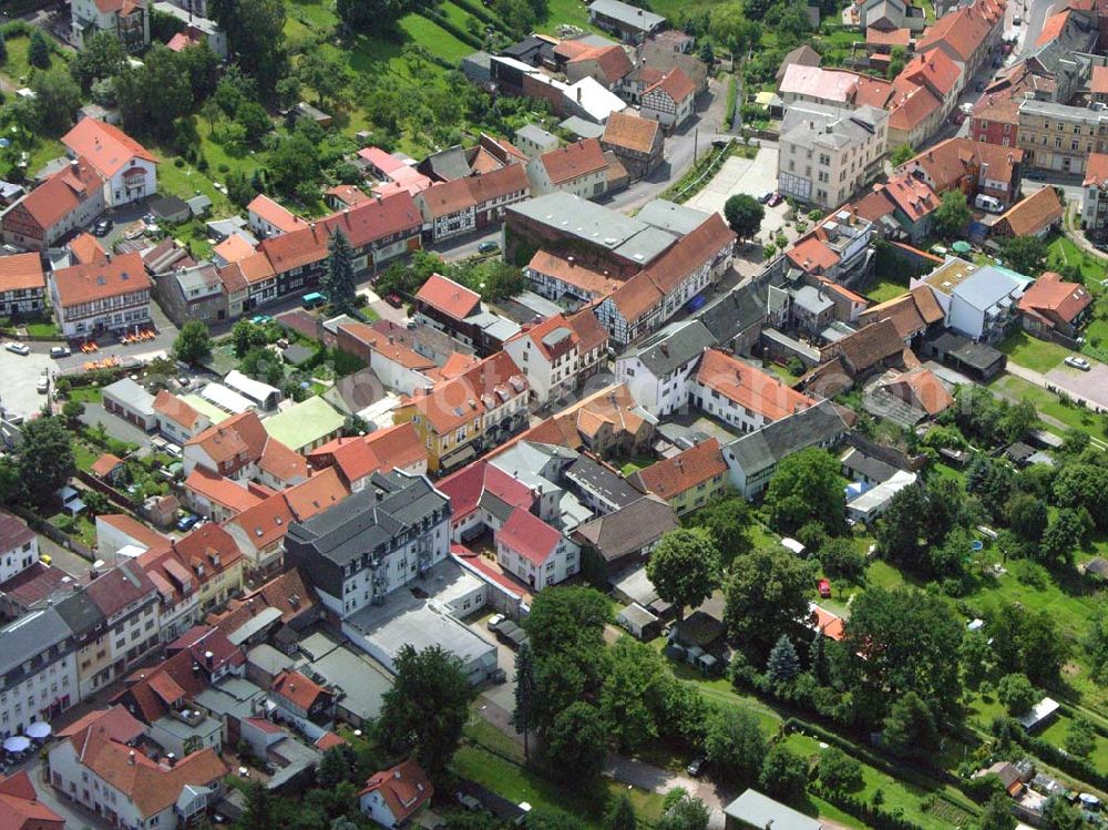 Friedrichroda / Thüringen from above - Blick auf das Stadtzentrum von Friedrichroda mit der Hauptstraße.