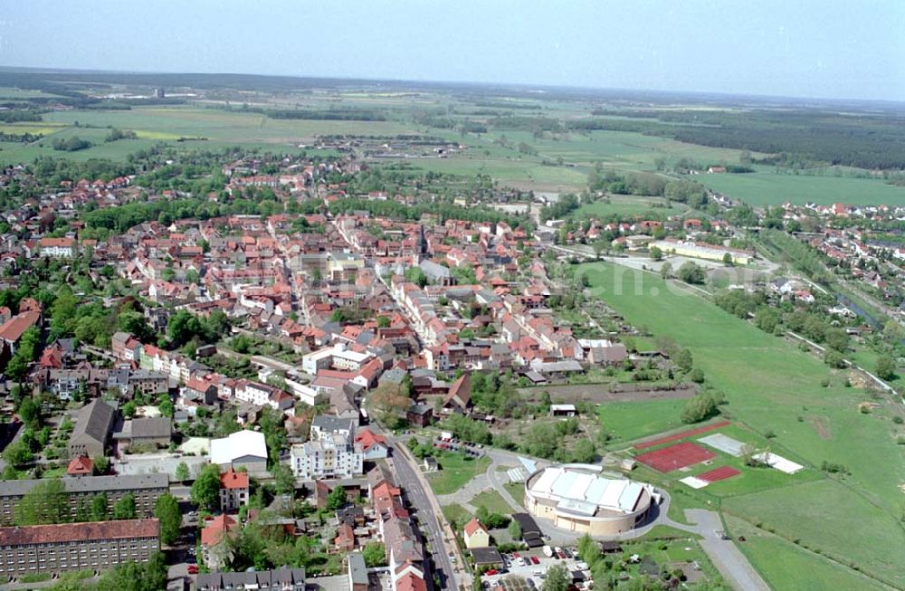 Aerial image Haldensleben/Sachsen-Anhalt - Stadtzentrum von Haldensleben ind Sachsen-Anhalt. Datum: 05.05.03