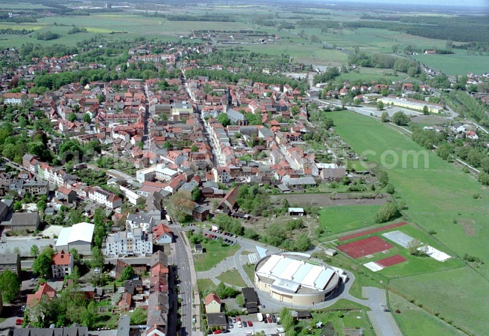 Aerial photograph Haldensleben/Sachsen-Anhalt - Stadtzentrum von Haldensleben ind Sachsen-Anhalt. Datum: 05.05.03