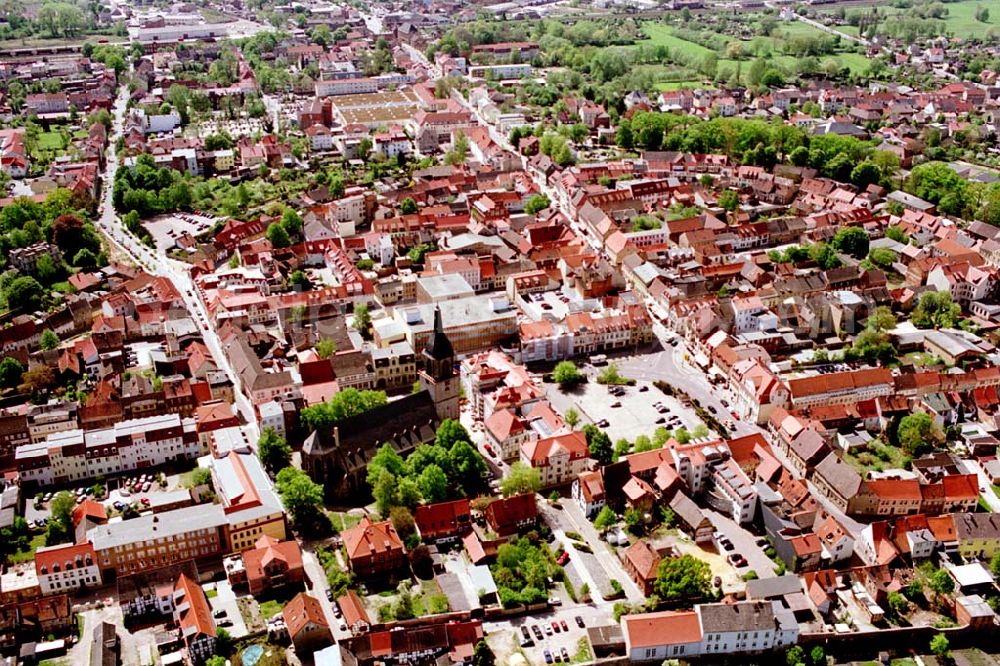 Haldensleben/Sachsen-Anhalt from above - Stadtzentrum von Haldensleben ind Sachsen-Anhalt. Datum: 05.05.03