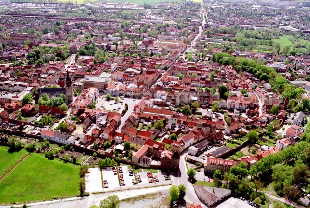 Haldensleben/Sachsen-Anhalt from the bird's eye view: Stadtzentrum von Haldensleben ind Sachsen-Anhalt. Datum: 05.05.03