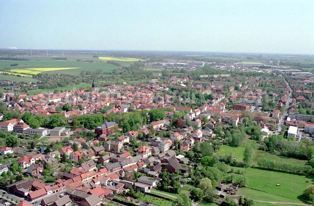 Aerial image Haldensleben/Sachsen-Anhalt - Stadtzentrum von Haldensleben ind Sachsen-Anhalt. Datum: 05.05.03