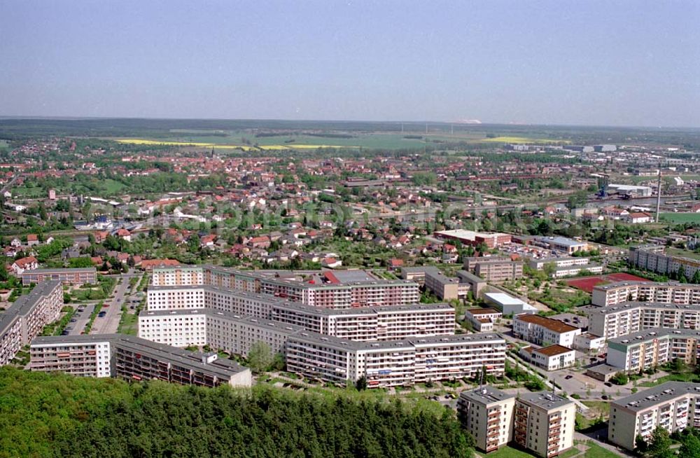 Aerial photograph Haldensleben/Sachsen-Anhalt - Stadtzentrum von Haldensleben ind Sachsen-Anhalt. Datum: 05.05.03