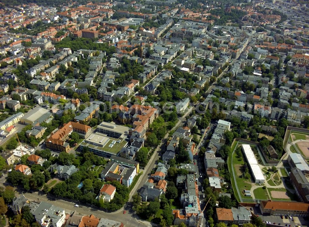 Aerial image Halle (Saale) - Downtown at Halle (Saale) in Saxony-Anhalt