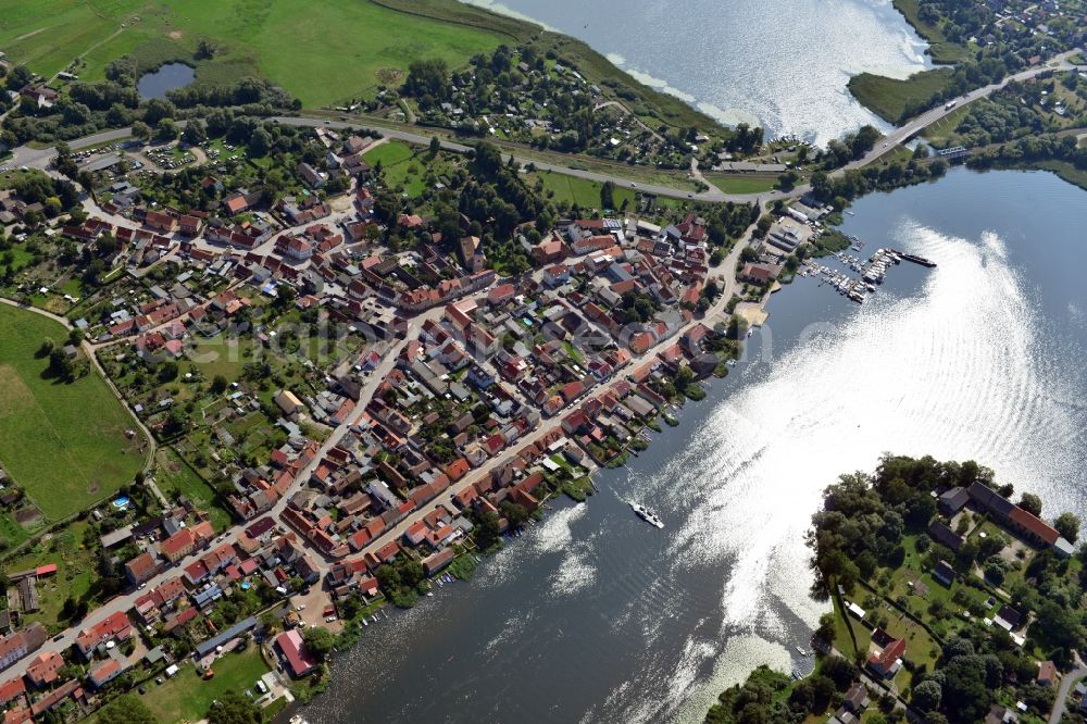 Havelsee from the bird's eye view: Center of Havelsee on the banks of the Havel and the Pritzerber lake in Brandenburg