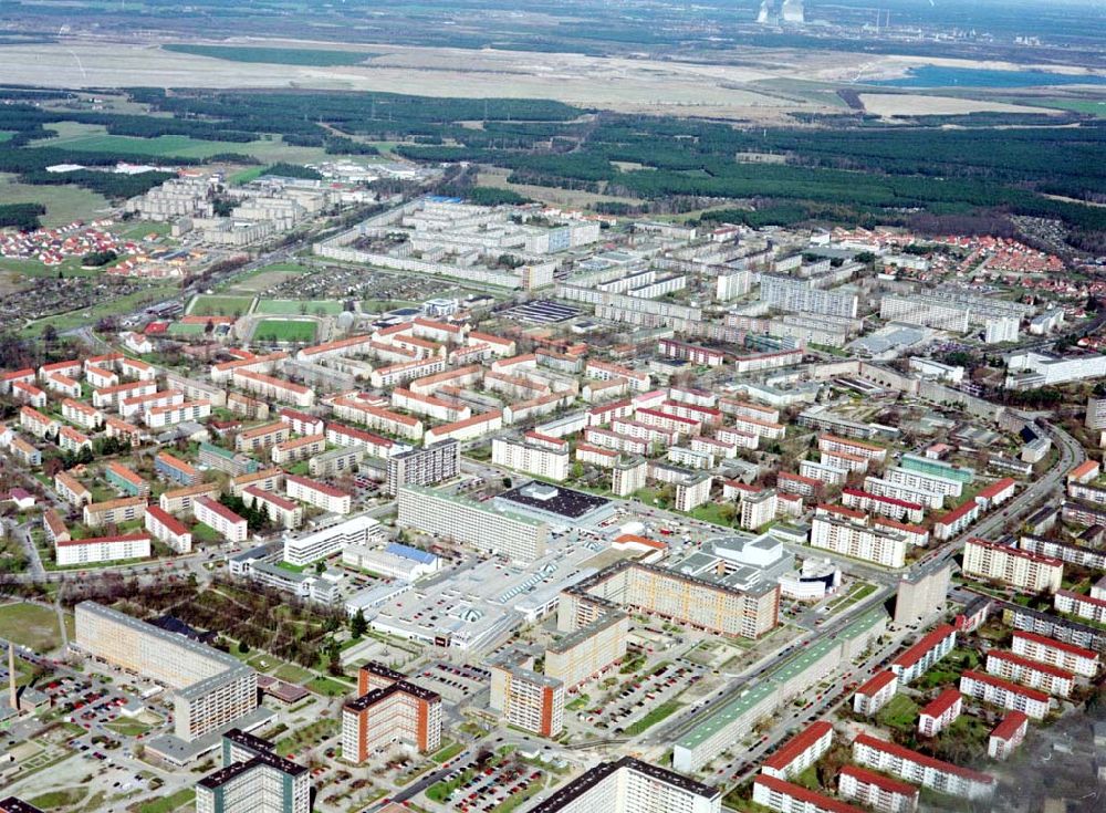 Aerial photograph Hoyerswerda / Sachsen - Stadtzentrum von Hoyerswerda / Sachsen mit dem LAUSITZ-Center der ECE.