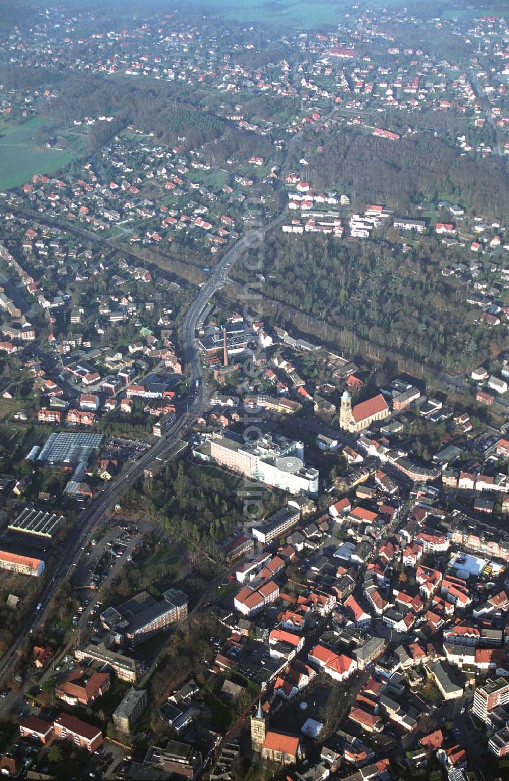 Aerial image Ibbenbüren - 09.12.2004 Ibbenbüren, Blick auf das Stadtzentrum Ibbenbüren.