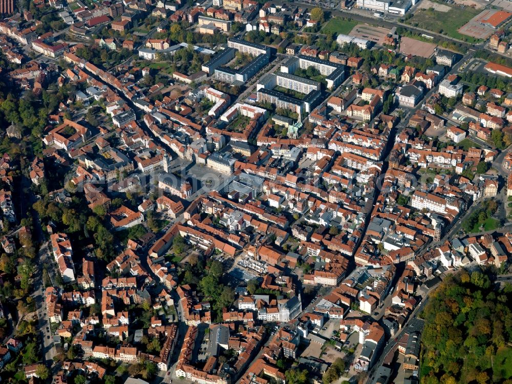 Aerial image Eisenach - Cityscape of the old town center of Eisenach in Thuringia