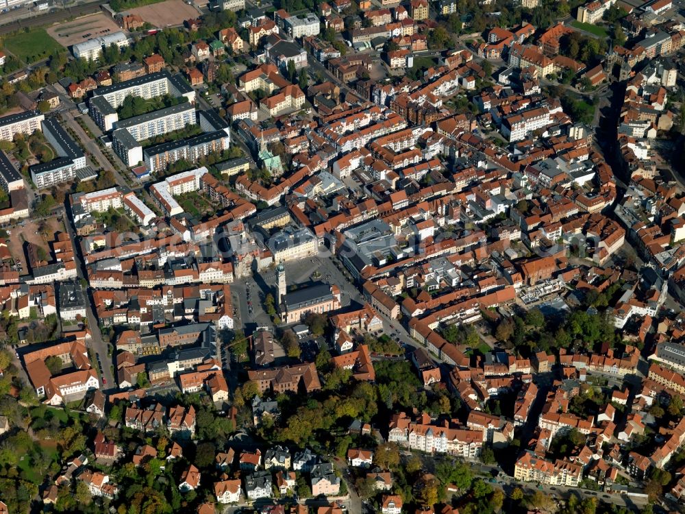 Aerial photograph Eisenach - Cityscape of the old town center of Eisenach in Thuringia