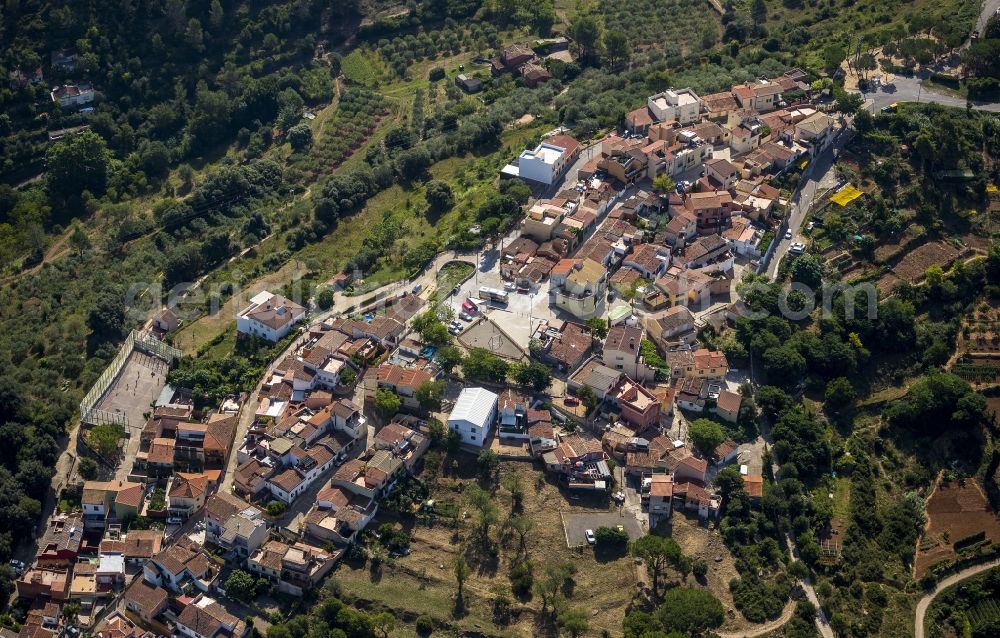 Girona from above - City center of downtown in Girona in Spain