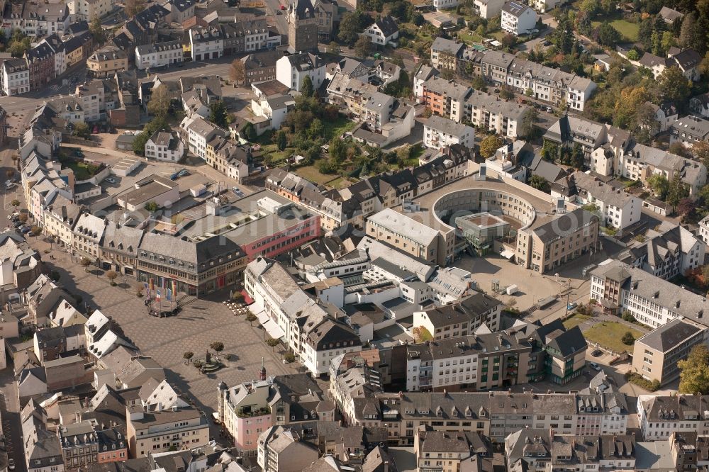 Aerial photograph Mayen - The city center and downtown Mayen in Rhineland-Palatinate