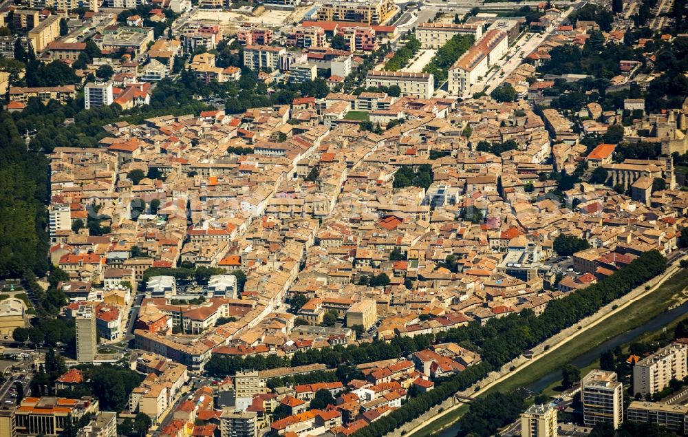 Aerial photograph Montélimar - City center and downtown in Montelimar in the province of Rhone-Alpes in France