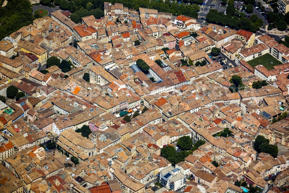 Montélimar from above - City center and downtown in Montelimar in the province of Rhone-Alpes in France