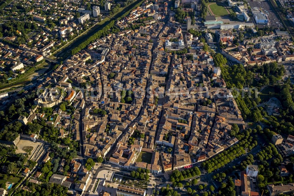 Montélimar from above - City center and downtown Montelimar in the province of Rhone-Alpes in France