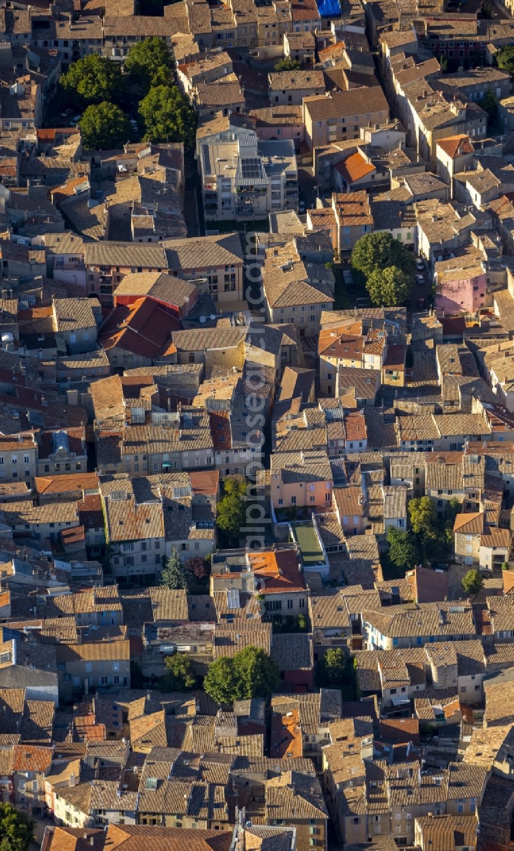 Aerial image Montélimar - City center and downtown Montelimar in the province of Rhone-Alpes in France